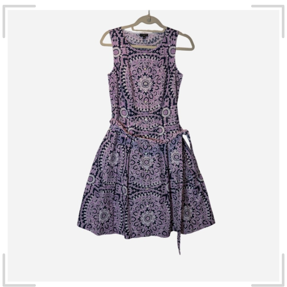 Talbots Purple  and Blue Midi Dress - Picture 2 of 11